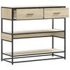 vidaXL Console Table Sonoma Oak Engineered Wood, Metal 35.4x13.8x31.5 in
