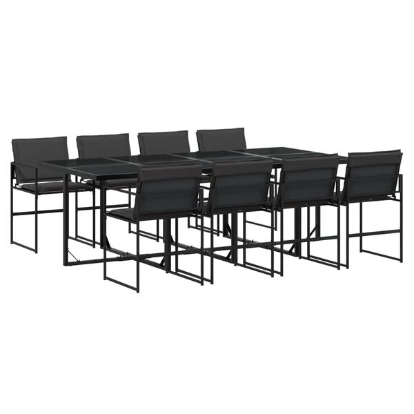 vidaXL Garden Dining Set Black, Dark Grey