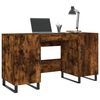 vidaXL Desk Smoked Oak Engineered wood, Iron 55.1 x 19.7 x 29.5 in Desk