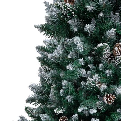 vidaXL Artificial Christmas Tree with Pine Cones and White Snow 8 ft