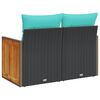 vidaXL Garden Sofa Black, Blue