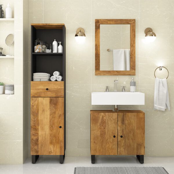 vidaXL Bathroom Furniture Set Honey Brown
