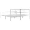 vidaXL Metal Bed Frame White Powder-Coated Steel 76 x 80 in