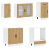 vidaXL Kitchen Cabinet Set Artisan Oak Engineered wood and glass Large