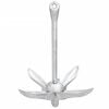 vidaXL Folding Anchor with Rope Silver 17.6 lb Hot Dip Galvanized Cast Iron