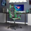 vidaXL Gaming Chair Black and Green Faux Leather