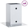 vidaXL Post Bases Square 4 pcs Silver 3.19x3.19" Galvanised Steel