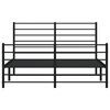 vidaXL Bed Frame Black Powder-Coated Steel Full Bed Frame Rectangular