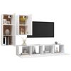 vidaXL TV Cabinet Set 4 Pieces White Engineered Wood Large
