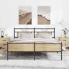 vidaXL Bed Frame Sonoma Oak Steel, Engineered Wood Full Bed Frame