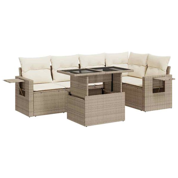 vidaXL Garden Sofa Set Beige, Cream White