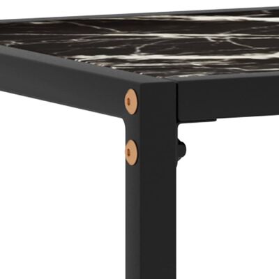 vidaXL Console Table Black 23.6"x13.8"x29.5" Tempered Glass