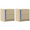 vidaXL Bedside Cabinet Set of 2 Sonoma oak Engineered wood Medium