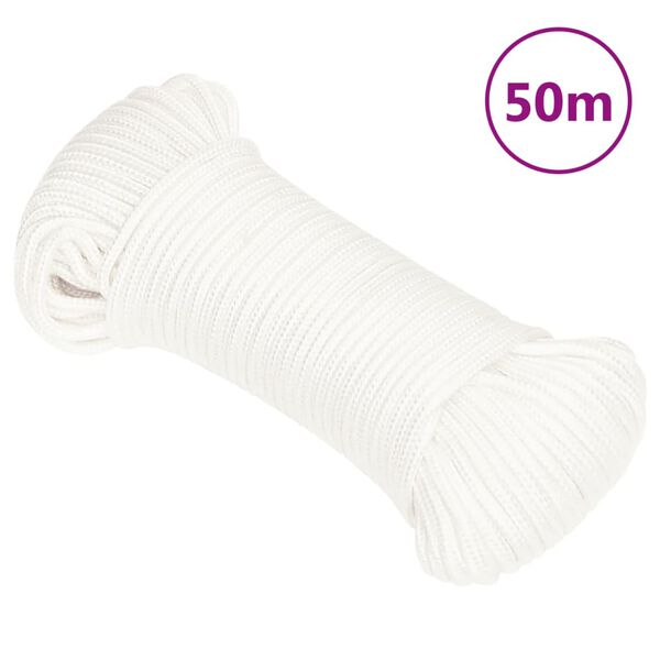 vidaXL Boat Rope Full White 0.20 " 164.0 ' Polypropylene