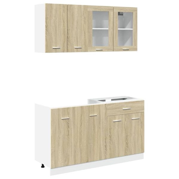 vidaXL Kitchen Cabinet Set Sonoma oak Engineered wood Large