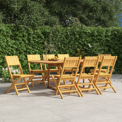 vidaXL Folding Patio Chairs 8 pcs 18.5"x24"x35.4" Solid Wood Teak