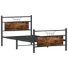 vidaXL Bed Frame Smoked Oak Engineered wood Twin Twin Bed Frame