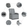 vidaXL Recliner Chair Light grey 100% polyester fabric, metal, plywood