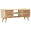 vidaXL TV Cabinet Natural wood with copper accents Solid Mango Wood Medium