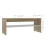 vidaXL Coffee Table White and Sonoma Oak Engineered Wood Small