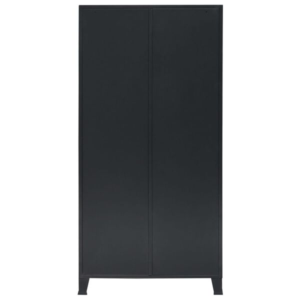 vidaXL Wardrobe Black Sheet Metal 35.4x15.7x70.9 in Wardrobe