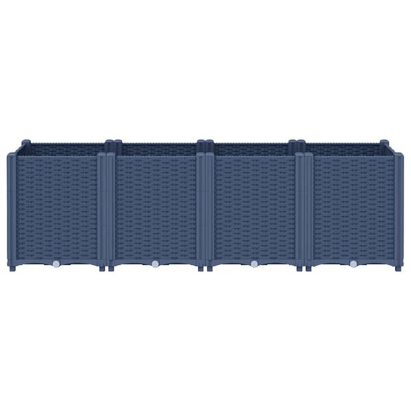vidaXL Garden Planter Blue Grey Polypropylene Large Modular