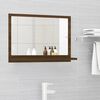 vidaXL Mirror Brown Oak Engineered wood, acrylic 23.6 x 4.1 x 14.6 in