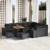 vidaXL Garden Sofa Set with Cushion with Storage 12 pcs Black
