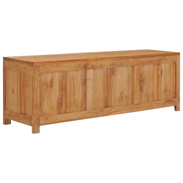 vidaXL TV Cabinet Teak Brown Solid Teak Wood Medium