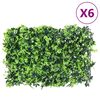 vidaXL Artificial Leaf Fence Set of 6 Green PE (Polyethylene)