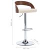 vidaXL Bar Chair Set of 2 Cream and Dark Brown