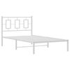 vidaXL Bed Frame White Powder-coated steel Twin Bed Frame Rectangular
