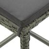 vidaXL Bar Stool Set of 6 Grey PE rattan, steel, polyester Medium