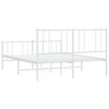 vidaXL Bed Frame White Steel 47.2 x 78.7 in Bed Frame Rectangular