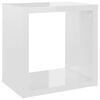 vidaXL Cube Shelf Set of 4 High gloss white Engineered wood Small
