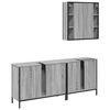vidaXL Bathroom Cabinet Set Grey Sonoma