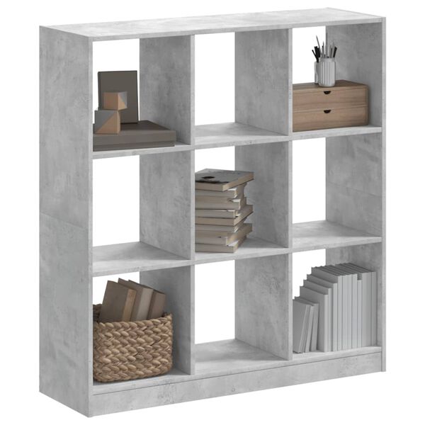 vidaXL Bookcase Concrete Grey Engineered Wood 40.2x12.6x42.5 in Bookcase
