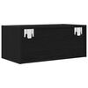 vidaXL TV Cabinet Set of 2 Black oak Engineered wood 30 inches wide