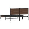 vidaXL Bed Frame Brown Oak Steel, Engineered Wood Double Bed Frame