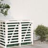 vidaXL Wheelie Bin Storage Extension White Solid Wood Pine
