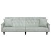 vidaXL Sofa Bed Light grey Velvet (100% polyester), plywood Large