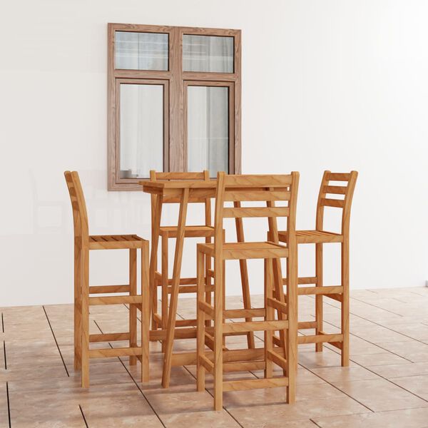 vidaXL Outdoor Bar Set Natural Acacia Solid Acacia wood Medium Strong