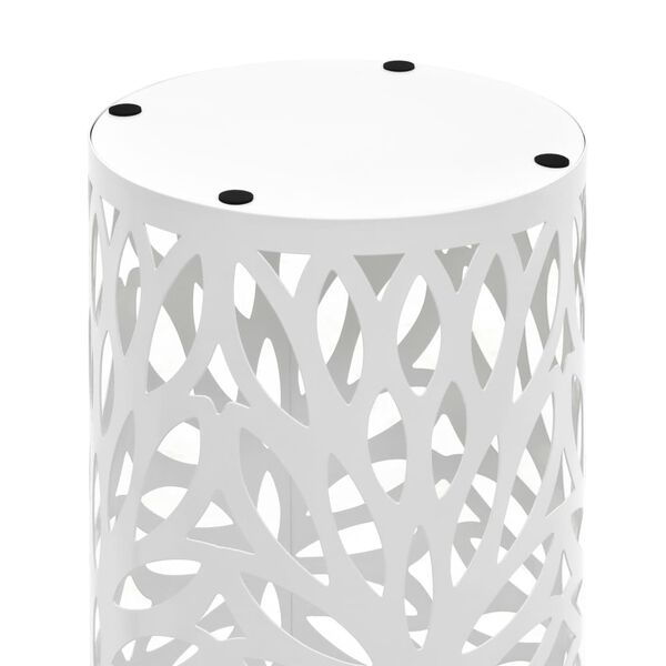 vidaXL Umbrella Stand White Powder-coated steel Medium Decorative Inlays