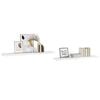 vidaXL Wall Shelf Set of 2 High gloss white Honeycomb MDF, Metal Large