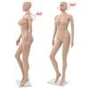 vidaXL Sexy Female Mannequin with Glass Base Beige 70.9"
