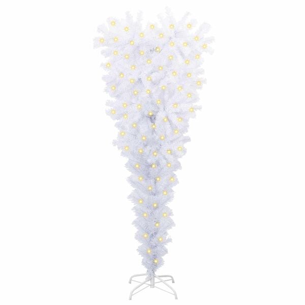 vidaXL Artificial Christmas Tree White 47.24 in PVC and Steel