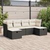 vidaXL Garden Sofa Set Black and Cream White