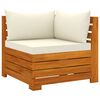 vidaXL Garden Sofa Cream white cushions, Acacia wood frame Solid Acacia wood