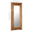 vidaXL Mirror Brown, Clear Solid Acacia wood, Glass 19.7 x 43.3 in