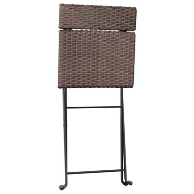 vidaXL Folding Bistro Chairs 6 pcs Brown Poly Rattan and Steel
